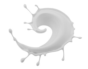 milk splash isolated on a white background. 3d render