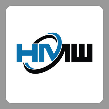 hmw logo. hmw letter. hmw letter logo design. Initials hmw logo linked with circle and uppercase monogram logo. Modern Red and Black Initials Logo for Corporate, hmw typography for technology,