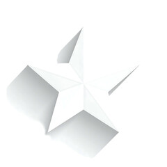 A five-pointed, three-dimensional white star, subtly warped, resembling a stylized Texas shape, against a black background