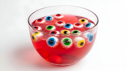 Halloween Candy Bowl Eyeball Halloween Punch, spooky decoration, isolated white background
