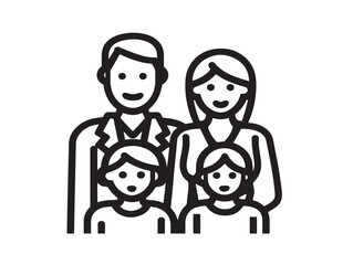 Clean Family Icon Artwork in Elegant Minimalist Vector Style