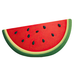 Vibrant Red Watermelon Slice Icon with Seeds, Refreshing Summer Fruit