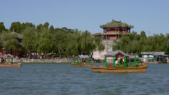 Tower of Fragrance of Buddha, Summer Palace, Beijing, China. Chinese characters say 'Buddha Fragrance Tower'