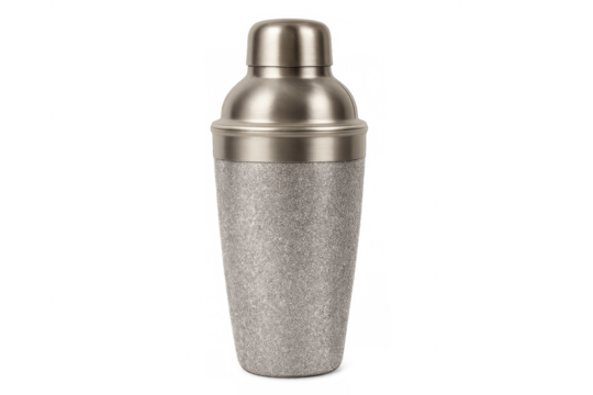 Cocktail shaker preparing mixed drinks on transparent background