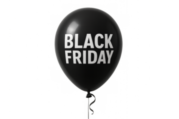 Black friday promotion balloon offering sales and discounts