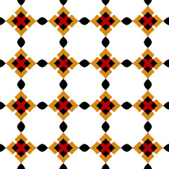 Abstract Seamless Geometric Pattern with Decorative Floral Tile Design.