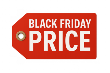 Black friday price tag offering discount promotion