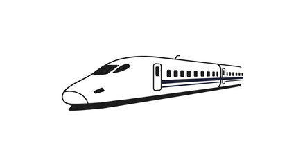 A sleek high speed train illustration in a bold black silhouette