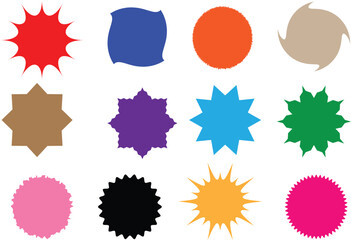 Set of colorful sticker vector illustration