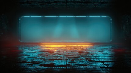 Empty futuristic stage