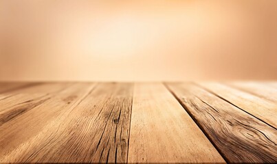 Close-Up of Rustic Weathered Wooden Surface with Soft Bokeh Background for Warm Visual Appeal