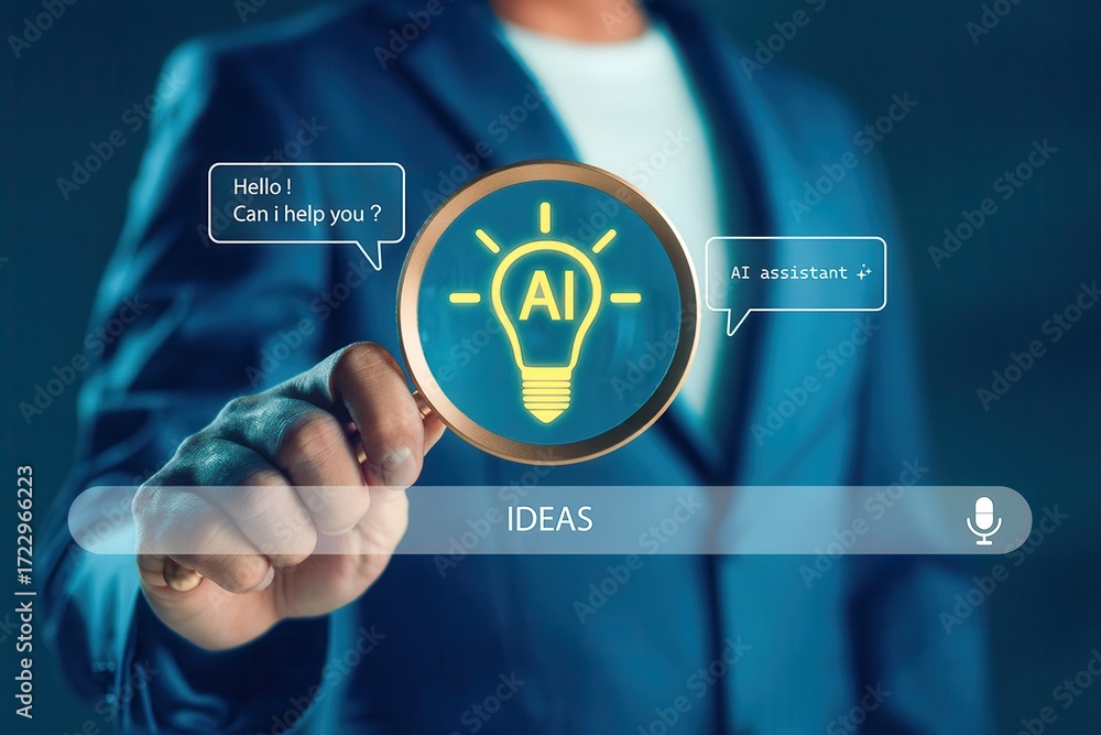 Poster ai-powered idea generation assistant,providing creative support through voice interface and chat int