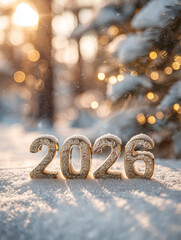 Happy new year 2026, people celebrate new year holidays and christmas. Vector illustration

