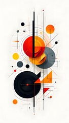 Obraz premium Abstract geometric composition with circles and lines in a modern minimalist style art design