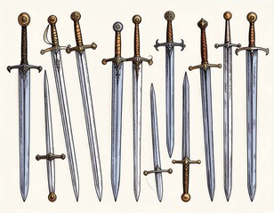 Medieval Swords Arranged