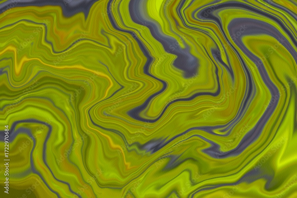 Poster swirling patterns of green and gray create a mesmerizing abstract design