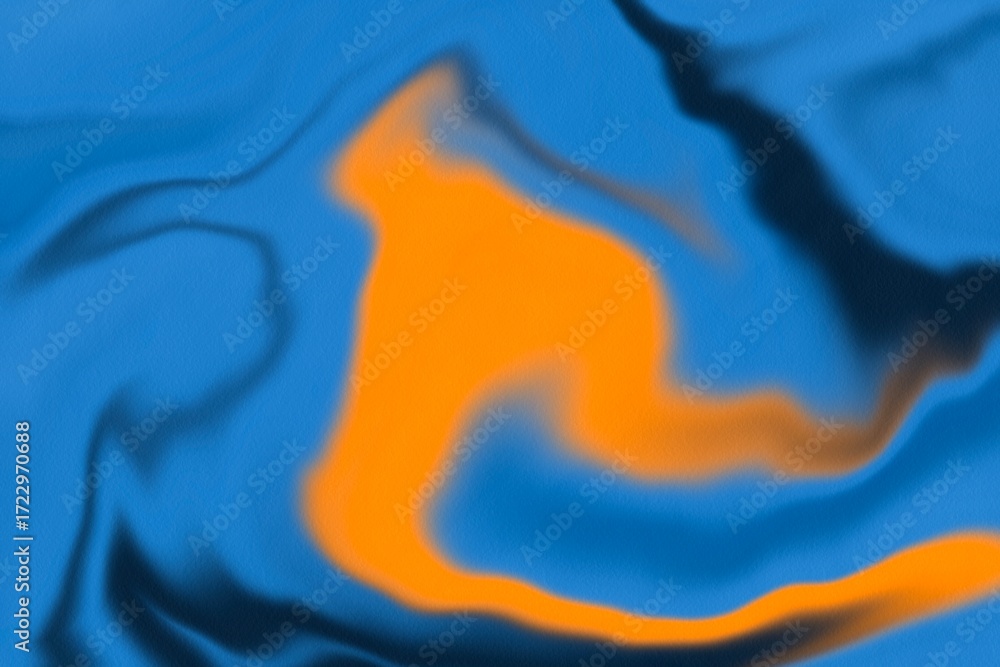 Poster colorful abstract swirl blending blue and orange tones with smooth gradients creating a dynamic visu