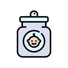 Baby food color icon. Healthcare for newborn kids. Instant formula for infants. Simple symbol. Vector isolated sign.