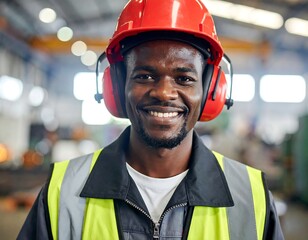 Smiling worker in factory