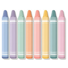 Set of Colorful Pastel Crayons for Art and Drawing Activities
