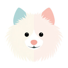Adorable Fluffy Pastel Dog Face Vector Icon Illustration