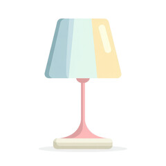 Flat vector illustration of a tall, slender pastel pink table lamp.