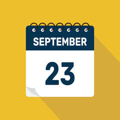 september 23 calendar icon vector illustration with design