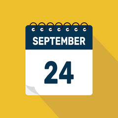 september 24 calendar icon vector illustration with design