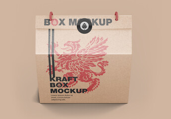 Kraft Box with Handle Mockup