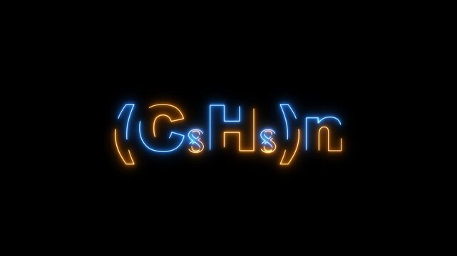 Neon Chemical Formula C8 H8n Formula on Black Background chemistry science