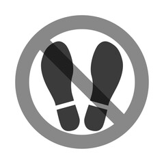 足跡イラスト_土足厳禁アイコン_乗算_GLAY