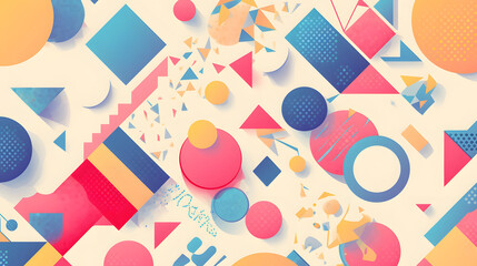 flat vector comic style abstract geometric background