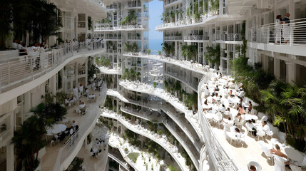 gadget glowing with holographic display on sleek table surrounded by neon lights