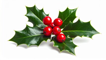 Holly leaves with red berries