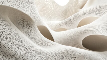 Intricate Architectural Abstract, A Symphony of Perforated White Forms