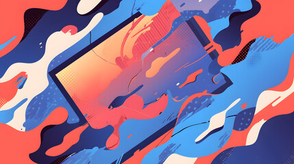 flat vector comic style abstract psychological background
