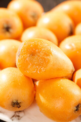 Fresh Loquat Fruits from Panzhihua Sichuan China - Golden Orange Asian Fruit Close-up