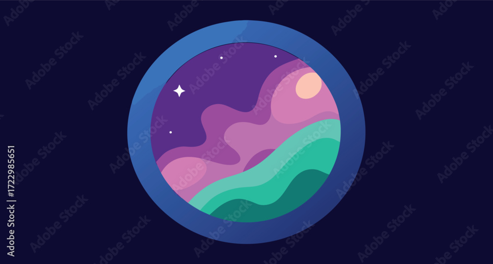 Poster abstract nebula circle frame with gradient colors