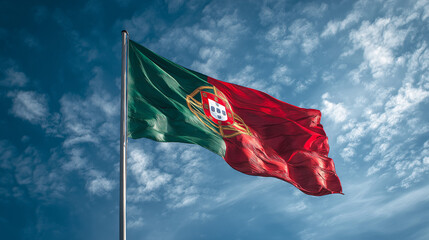 Portugal flag waving in the wind stock photo portuguese national symbol patriotism sky