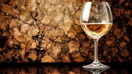 Elegant wine glass presentation against textured backdrop creating depth