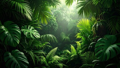 Lush jungle foliage