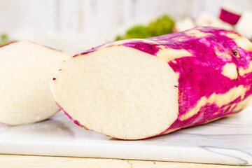Gannan Purple Jade Yam Sliced Fresh Chinese Root Vegetable White Flesh