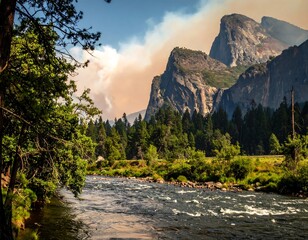 Smoky mountains overlooking a river