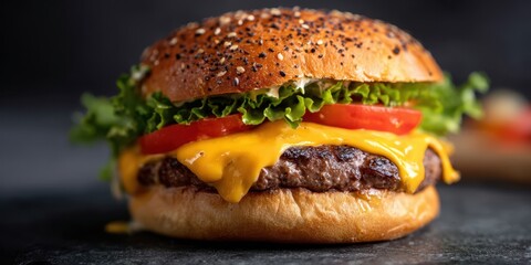 The mouthwatering cheeseburger with fresh toppings and rich flavors.