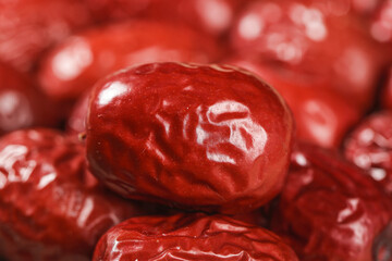 Hetian Red Jujube Dates from Xinjiang - Premium Chinese Dried Fruit Close-up
