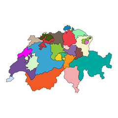 Switzerland map shape, travel web flat concept icon symbol vector illustration .