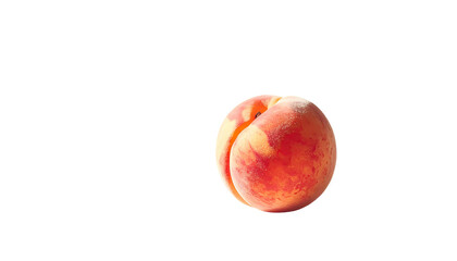 A single, ripe peach, slightly blushed, sits centered against a pure black background.  Its fuzzy skin shows subtle color variations