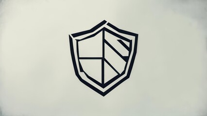 Bold shield emblem symbolizes security and protection, perfect for modern brand identity or logo design with a strong, geometric aesthetic