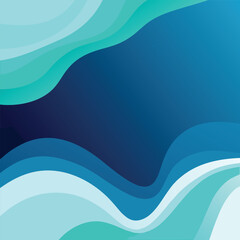 Abstract wavy blue teal flowing shapes vector graphic design