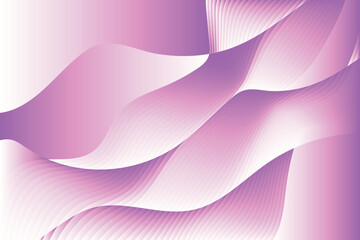Abstract Wavy Gradient Background with Smooth Flowing Lines in Shades of Purple and White